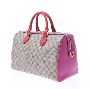 Gucci Beige Purple Red Tan Boston Supreme GG Bag